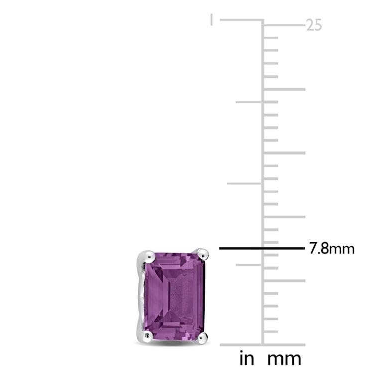 3 CT TGW Octagon Simulated Alexandrite Stud Earrings in Sterling Silver