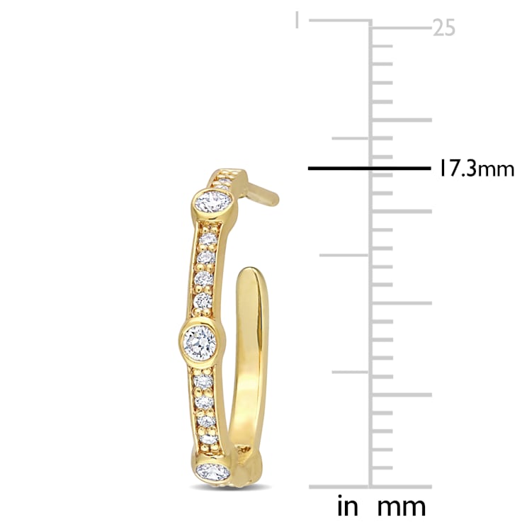 2/5 CT TGW Lab Grown Diamond Open Vintage Hoop Earrings in 18K Yellow
Gold Plated Sterling Silver
