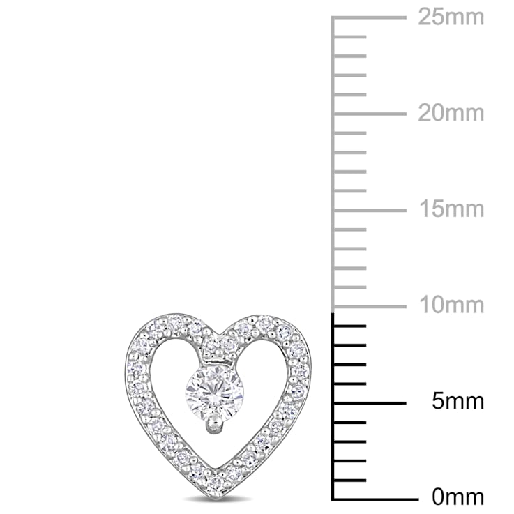 1/3 CT TGW White Topaz and 1/5 CT TW Diamond Open Heart Earrings in
Sterling Silver