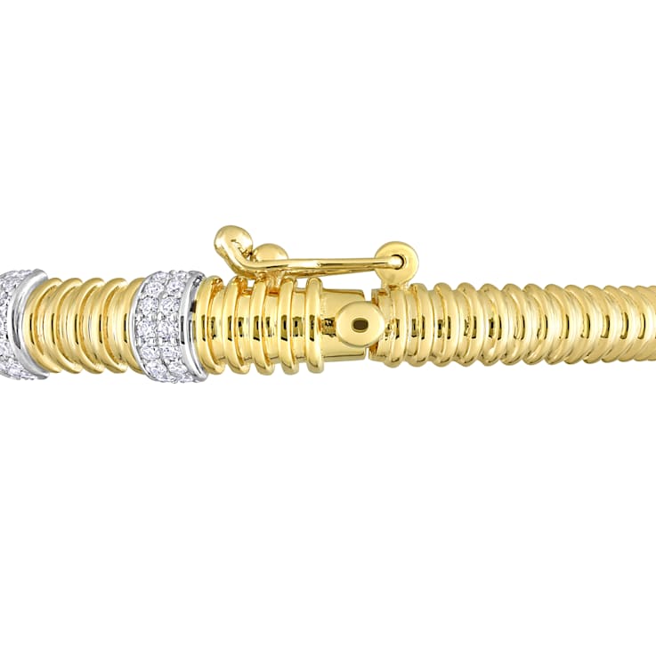 14K Two-tone Gold 3/4 CT TW Diamond Bangle