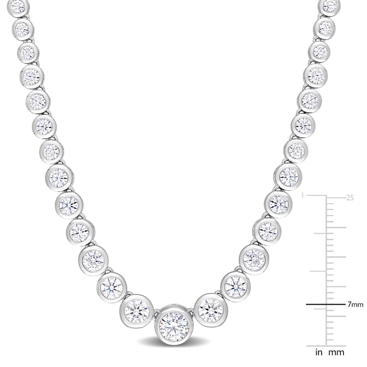 4 5/8 CT DEW Created Moissanite Semi-Tennis Necklace in Sterling Silver