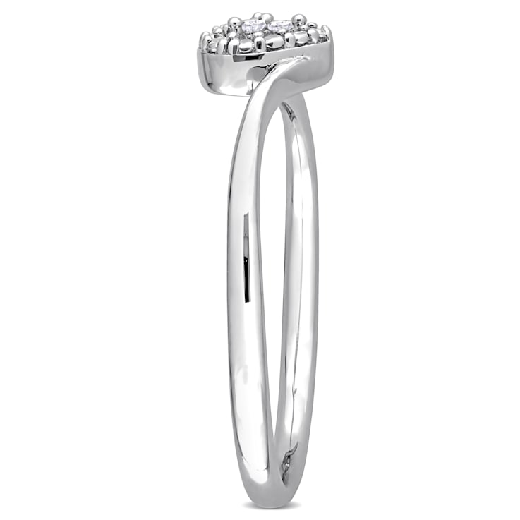 Diamond Accent Heart Promise Ring in Sterling Silver