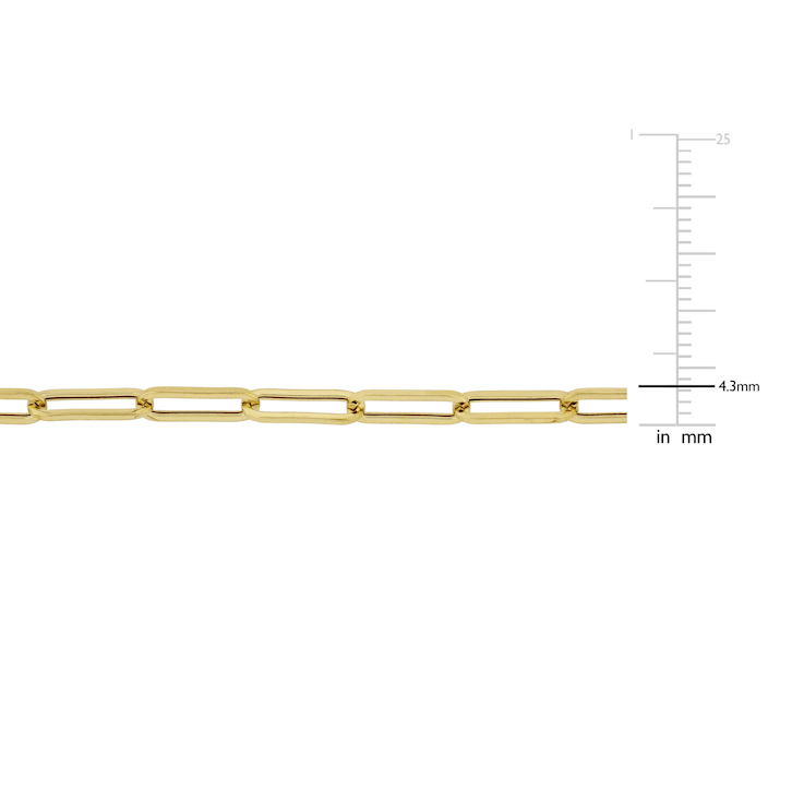 4.3mm Polished Paperclip Chain Necklace in 14k Yellow Gold, 18 in