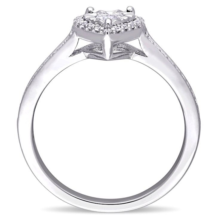 1/3 CT TW Diamond Heart Ring in Sterling Silver
