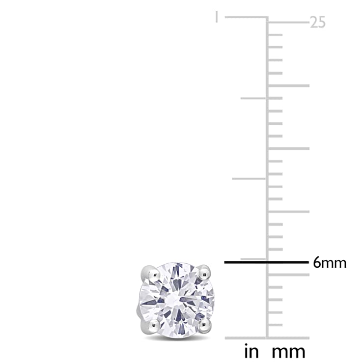 2 CT TGW Created White Sapphire Stud Earrings in Sterling Silver