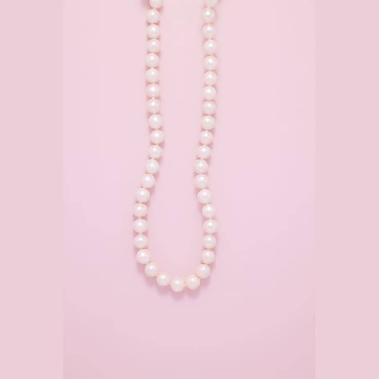8 - 9 MM Cultured Freshwater Pearl Strand with Sterling Silver Ball Clasp