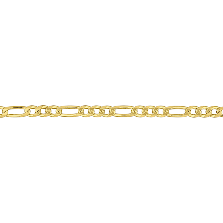 3.8MM Figaro Chain Bracelet in 18K Yellow Gold Over Sterling Silver