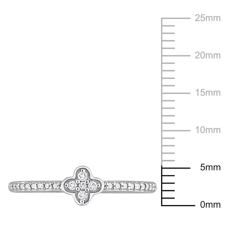 Diamond Accent Floral Promise Ring in Sterling Silver
