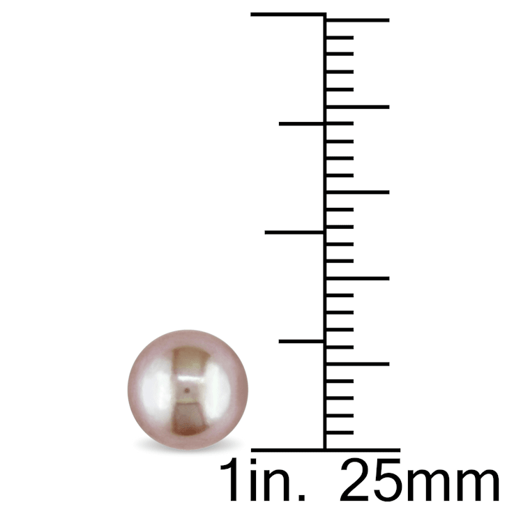 7-7.5MM Pink Freshwater Cultured Pearl Stud Earrings in 14K Yellow Gold