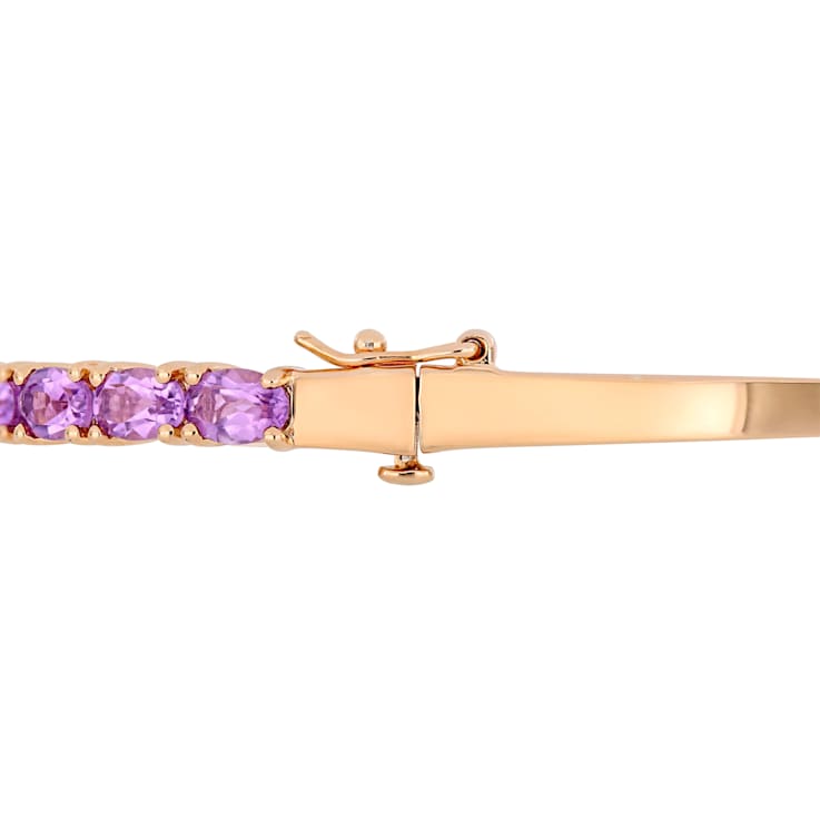 6ctw Oval-Cut Amethyst Bangle in 18K Rose Gold Over Sterling Silver