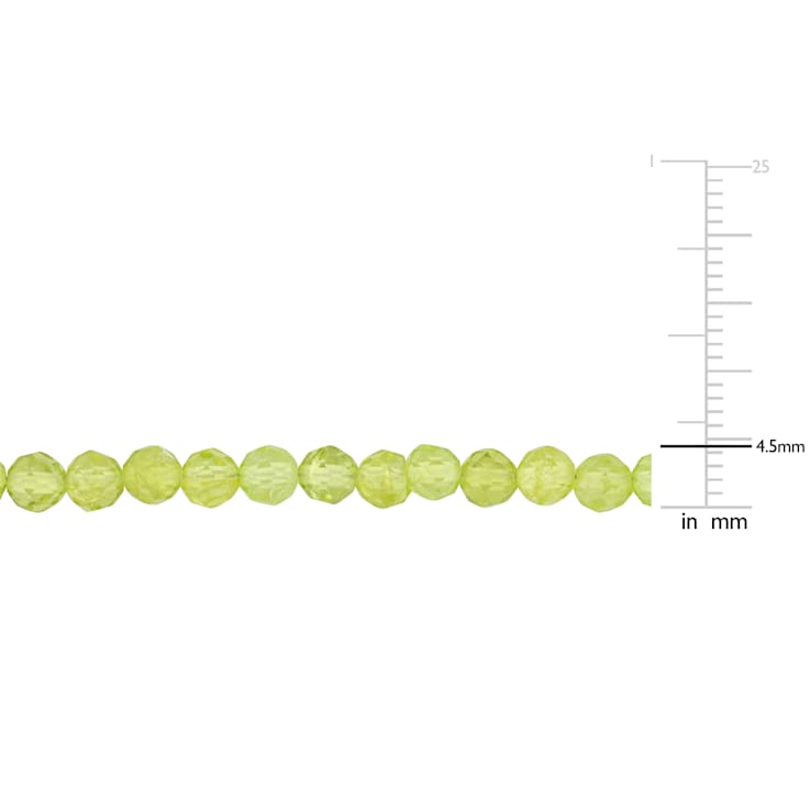 4 3/4 CT TGW Peridot Beaded Bracelet in Yellow Plated Sterling Silver