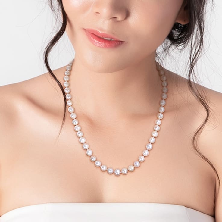 7.5-8MM Freshwater Cultured Pearl Necklace, Earrings & Bracelet Set
in Sterling Silver