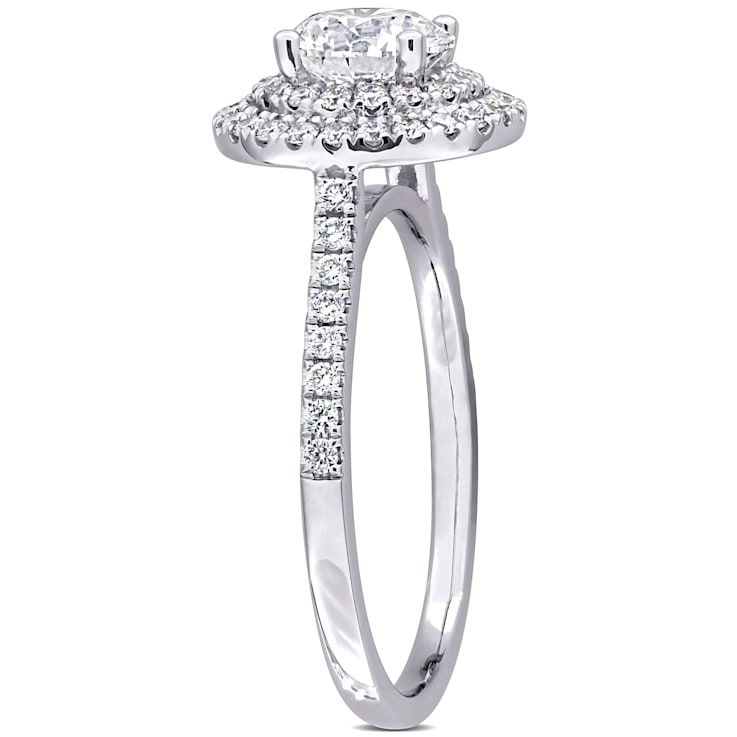 1 3/8 CT TW Lab-Grown Diamond Double Halo Ring in 14K White Gold