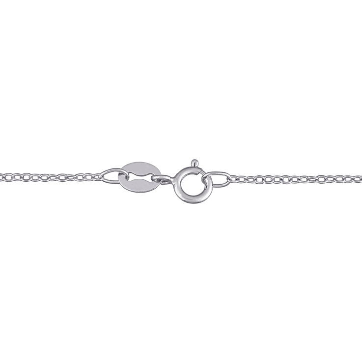 3 3/8 CT TGW Multi-Color Created Sapphire Bar Necklace in Sterling Silver