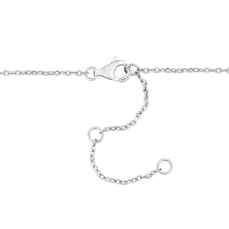 3/4 CT TGW White Topaz Bead Bar Bracelet in Sterling Silver