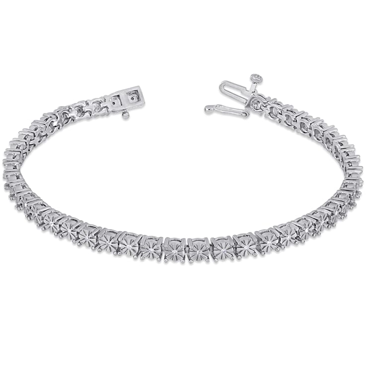 1/4 CT TW Diamond Tennis Bracelet in Sterling Silver