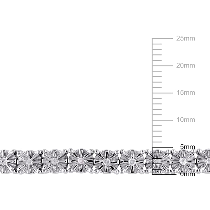 1/2 CT TW Diamond Tennis Bracelet in Sterling Silver