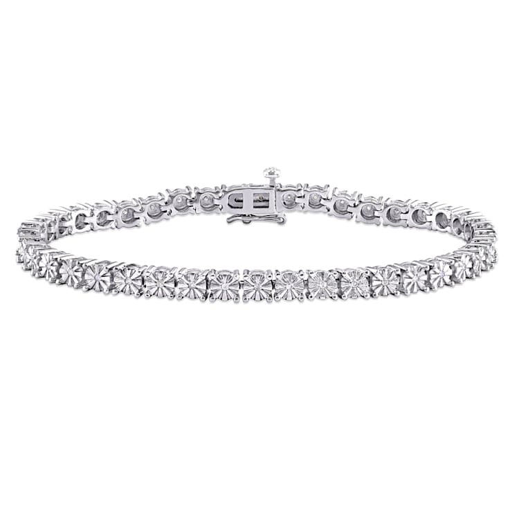 1/4 CT TW Diamond Tennis Bracelet in Sterling Silver