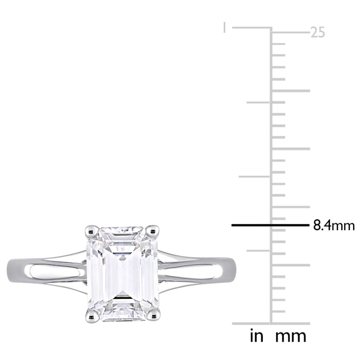 1-3/4 CT DEW Created Moissanite Solitaire Engagement Ring in 14K White Gold