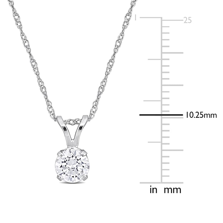 0.50ctw Lab-Grown Diamond Solitaire Pendant with Chain in 14K White Gold