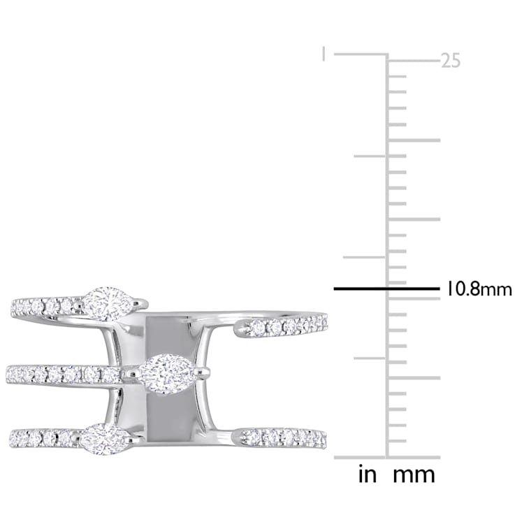 1/5 CT TW Diamond Coil Ring in 14K White Gold