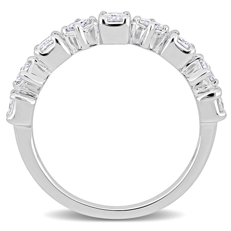 5/8 CT TW Diamond Semi-Eternity Ring in 14K White Gold