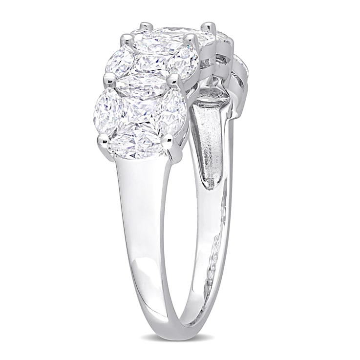 2 1/2 CT DEW Created Moissanite Anniversary Ring in Sterling Silver