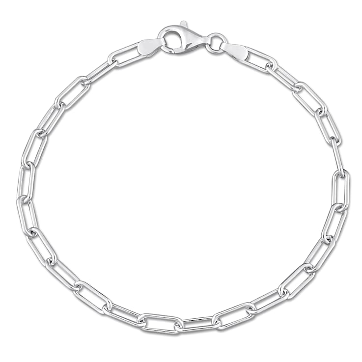 3.5MM Polished Paperclip Chain Bracelet in Sterling Silver