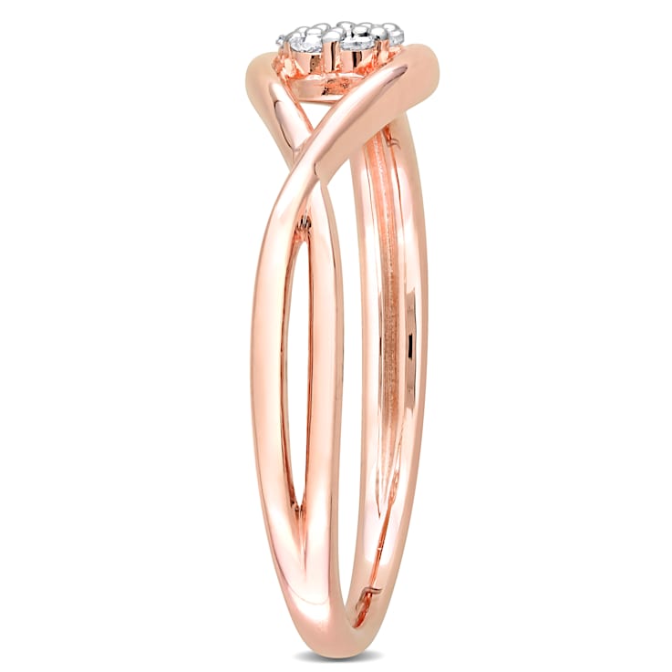 Diamond Accent Infinity Promise Ring in 18K Rose Gold Over Sterling Silver