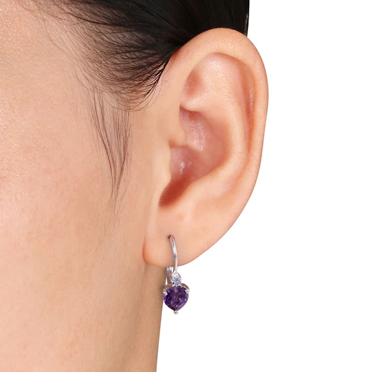 2-5/8ctw Amethyst and Tanzanite Earrings in Sterling Silver