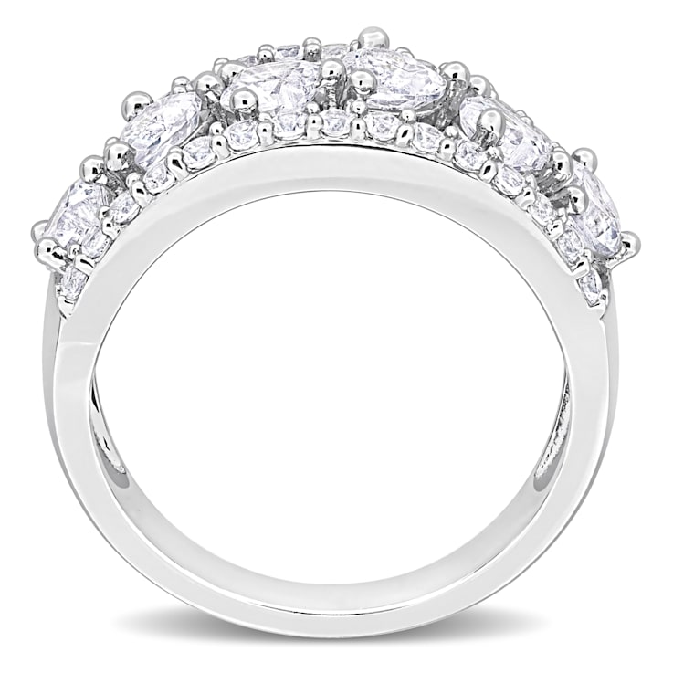 2 1/4 CT TGW Created White Sapphire Open Wide Band Ring in Sterling Silver