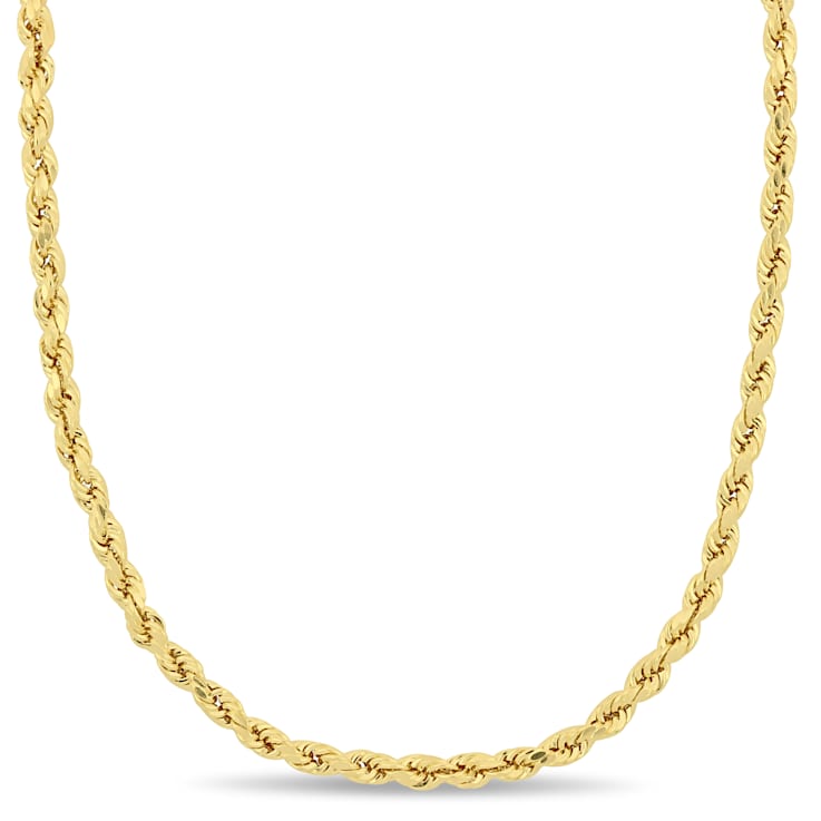 20 Inch Rope Chain Necklace in 14k Yellow Gold (3 mm)