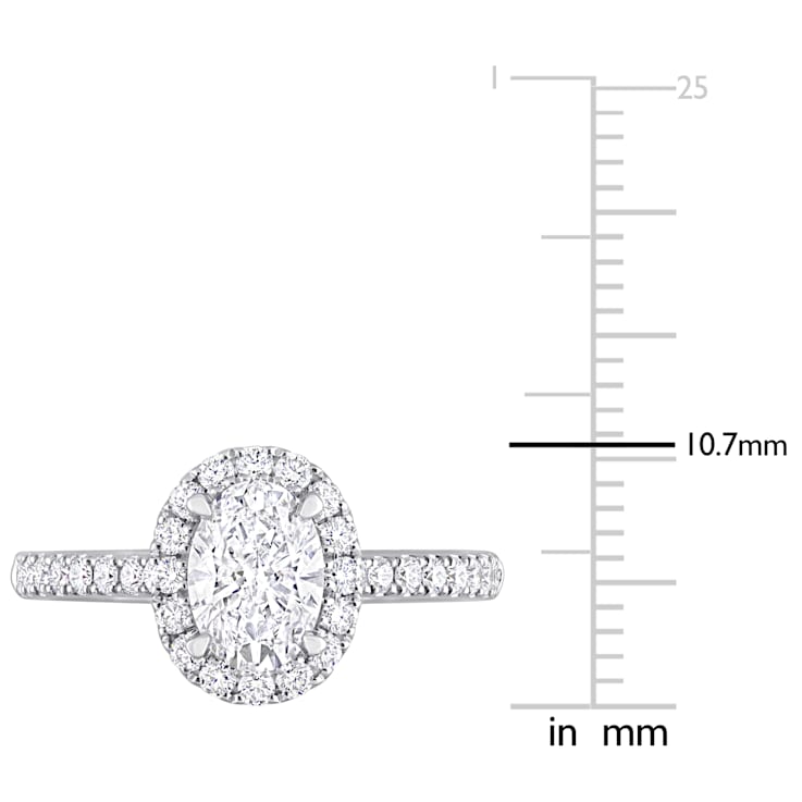 1 1/2 CT TGW Lab Grown Diamond with Tsavorite Accent Halo Engagement
Ring in 14K White Gold