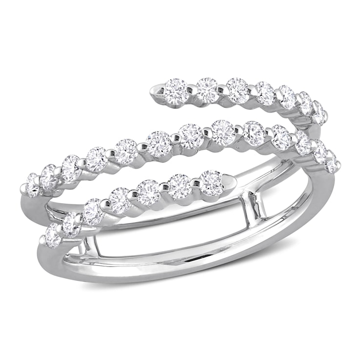 1/2 CT TW Diamond Coil Ring in Platinum