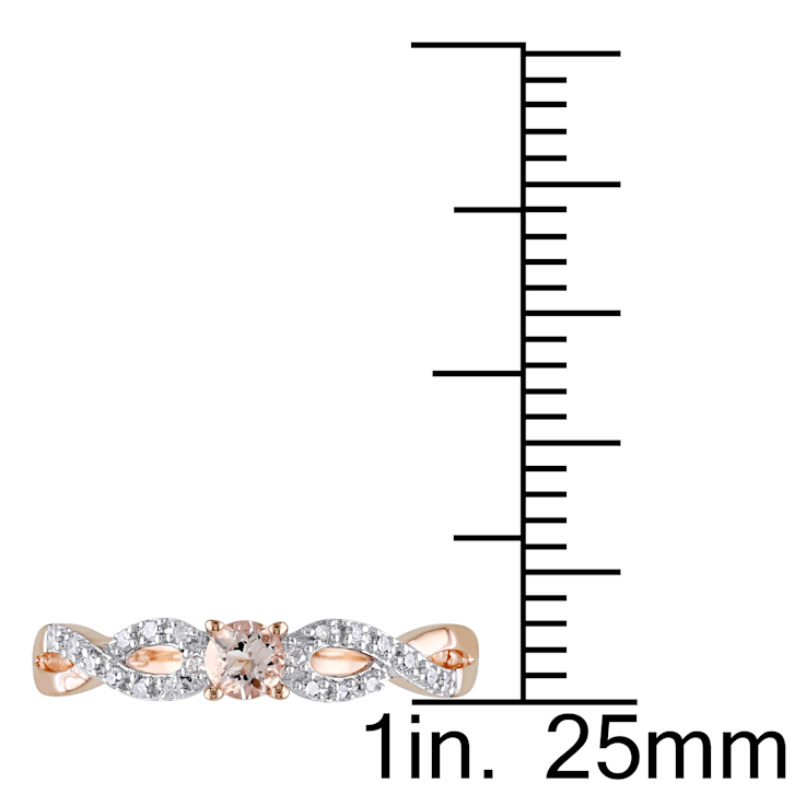 1/6 CT TGW Morganite and 1/10 CT TW Diamond Infinity Ring in 18K Rose
Gold Over Sterling Silver