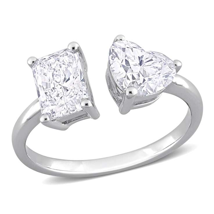 2 CT TGW Lab Grown Diamond 2-Stone Engagement Ring in 14K White Gold