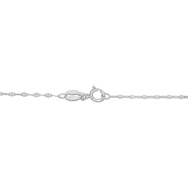 Bead Station Chain Necklace in Platinum, 18 in