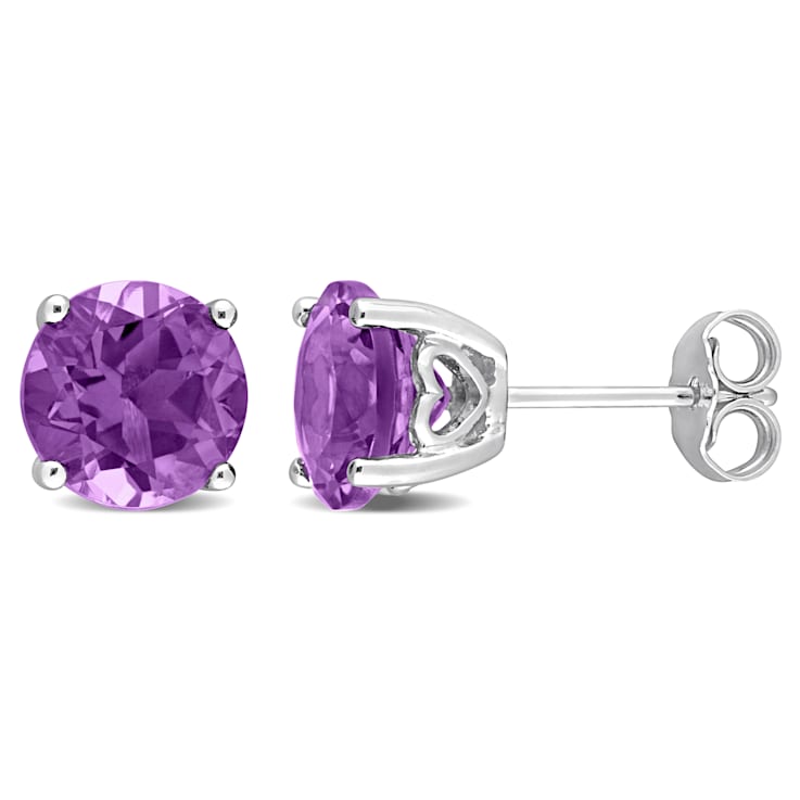 3 CT TGW Amethyst Stud Earrings in Sterling Silver - 1686GA