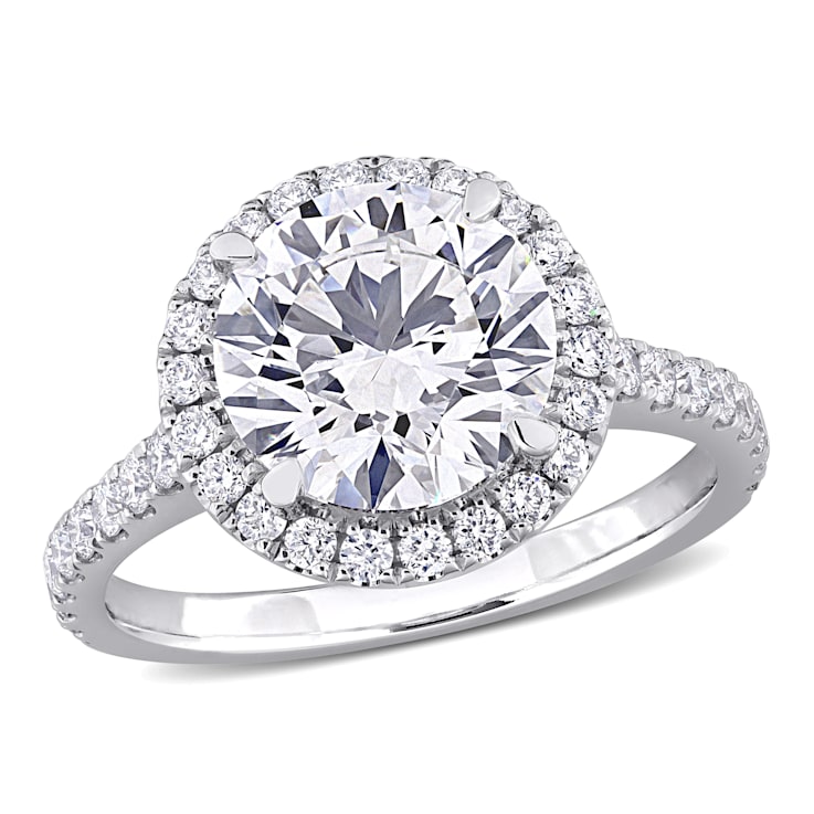 3 5/8 CT TW Lab-Grown Diamond Halo Engagement Ring in 14K White Gold