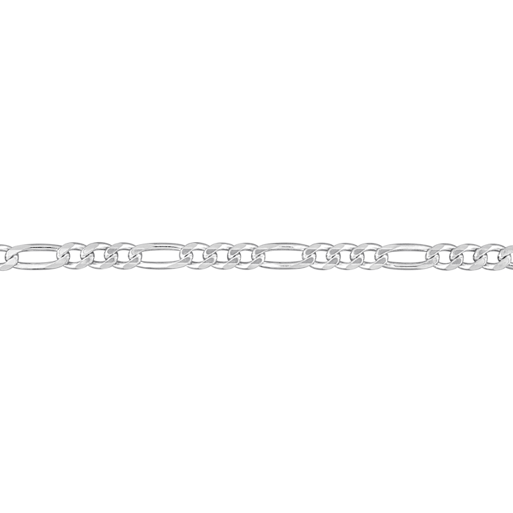 3.8MM Figaro Chain Bracelet in Sterling Silver