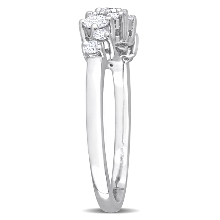 1/2 CT TW Diamond Semi-Eternity Ring in Platinum