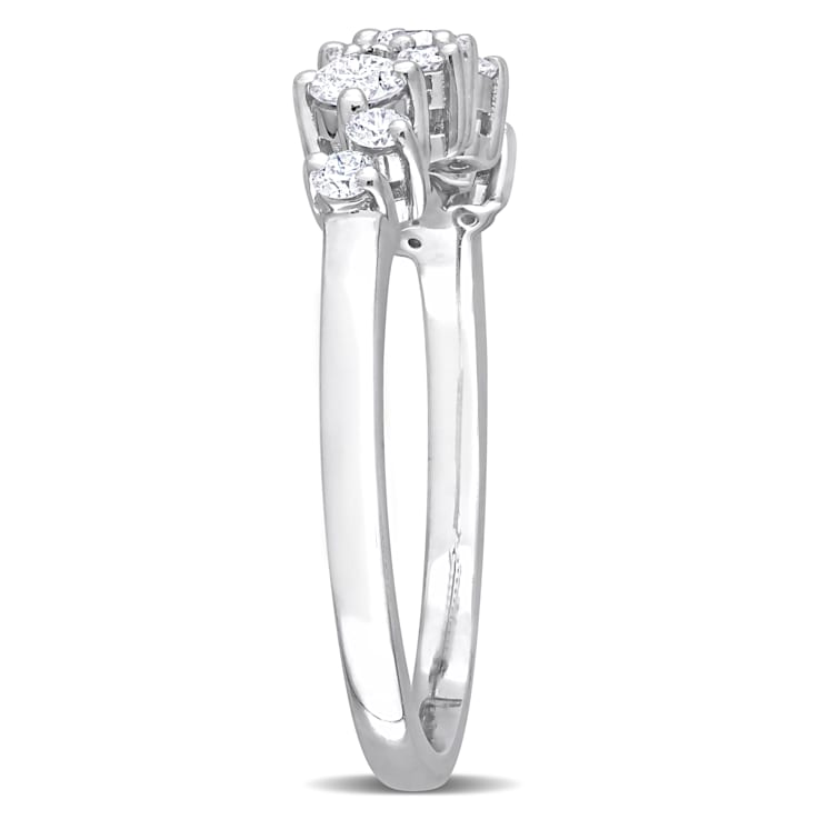 1/2 CT TW Diamond Semi-Eternity Ring in Platinum