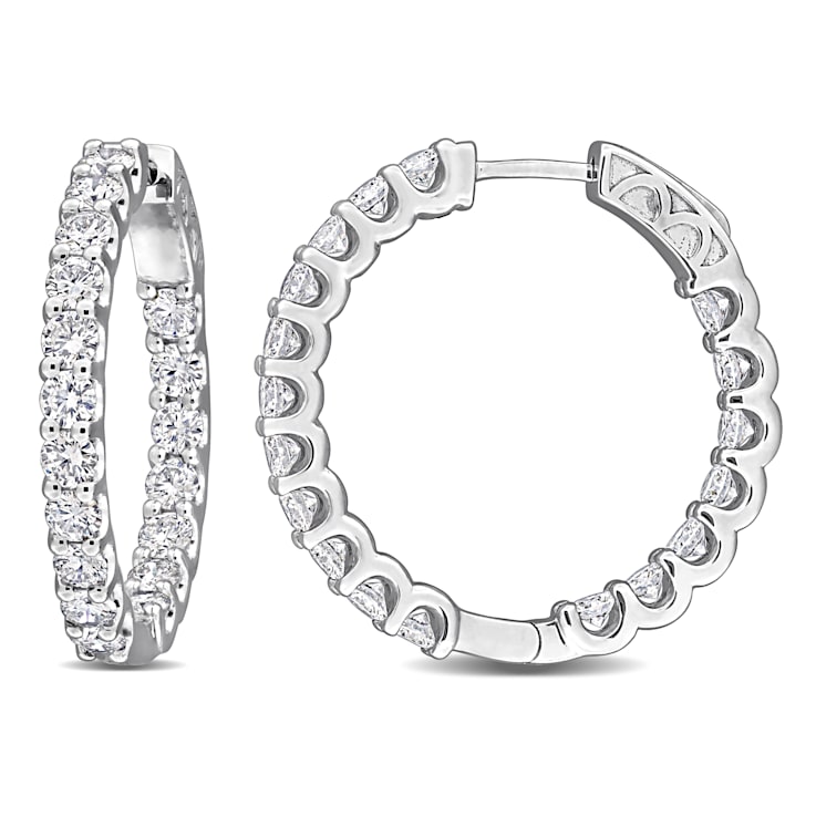 3 5/8 CT TW Lab-Grown Diamond Inside-Out Hoop Earrings in 14K White Gold
(IGI Certified)