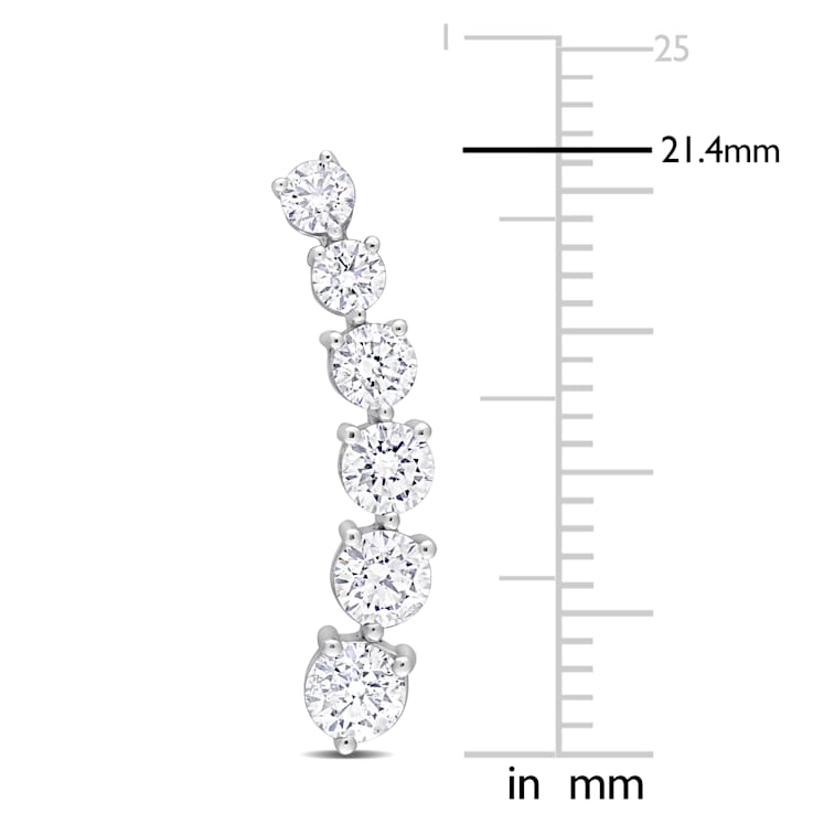 1 1/2 CT TW Diamond Graduated Drop Earrings in 14K White Gold