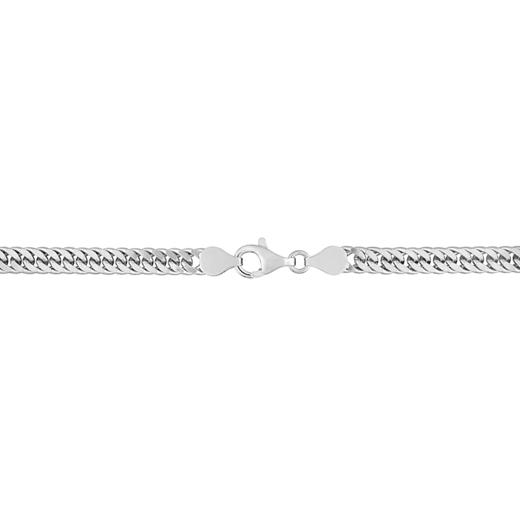 5.5MM Double Curb Link Chain Necklace in Sterling Silver