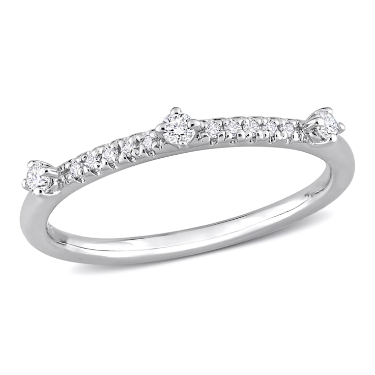 1/7 CT TGW Lab Grown Diamond Anniversary Style Band Ring in Platinum
Plated Sterling Silver