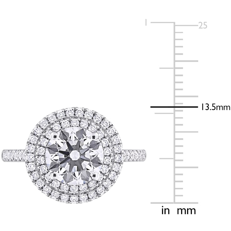 2 1/2 CT TW Lab-Grown Diamond Double Halo Ring in 14K White Gold