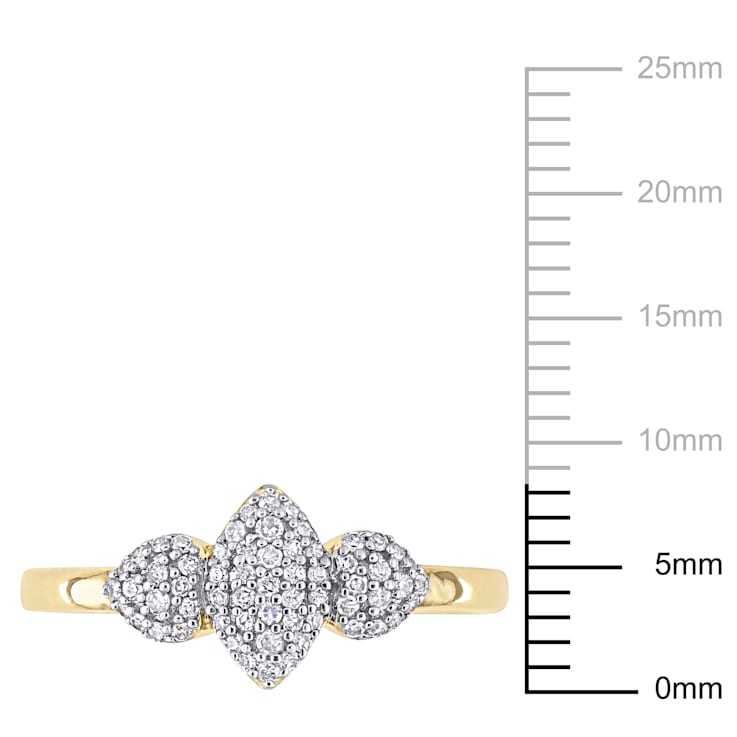 1/5ctw Diamond Marquise and Heart Shaped Cluster Ring in 18K Yellow Gold
Over Sterling Silver
