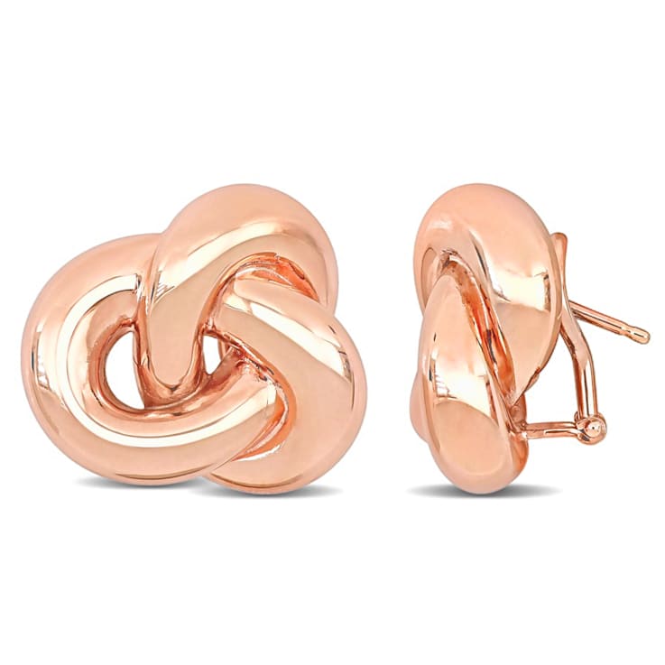 Rose gold love knot earrings store