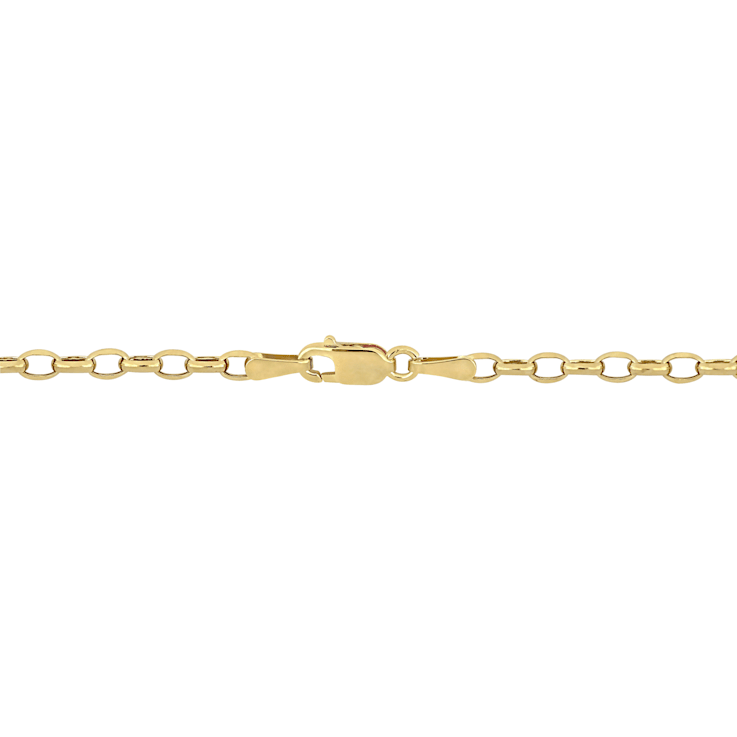 5 3/4 CT TGW Iolite Linear Pendant with Oval Link Chain in 10K Yellow Gold
